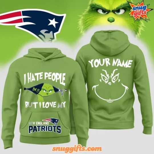 Discover New England funny character Patriots Custom Name Christmas Hoodie