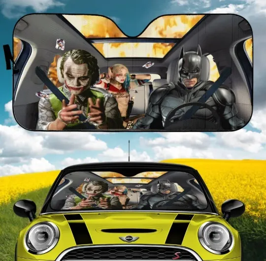 Batman Joker And Harley Quinn Car Sunshade