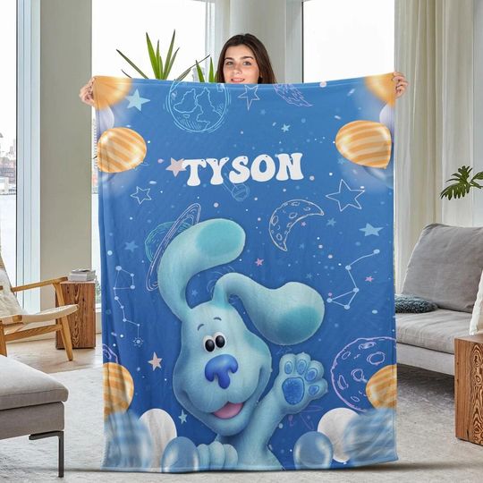 Discover Blue Clues Fleece Blanket for Kids, Couch and Bed, Family Matching Gift