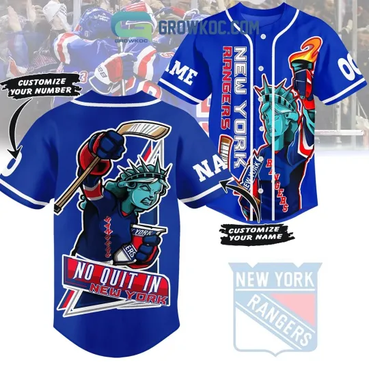 Discover New York Rangers No Quit In New York Personalized Baseball Jersey Hockey Fan