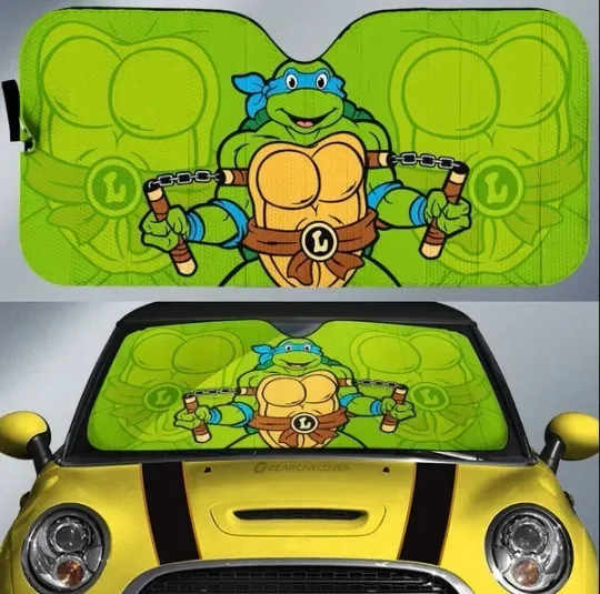 Discover Leonardo Ninja Turtle Movie Cartoon Car Sunshade