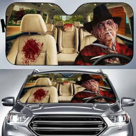 Freddy Krueger Nightmare Elm Street Horror Movie Car Sunshade