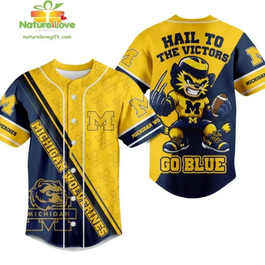 Discover Michigan Wolverines Hail To The Victors Go Blue Baseball Jersey