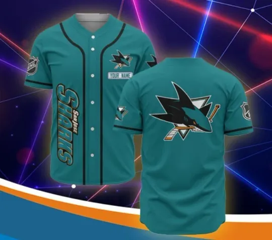 San Jose Sharks Personalized Baseball Jersey Hockey Fan