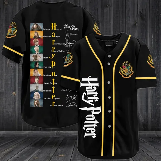 Harry Potter Characters Signature Baseball Jersey Movie Fan Shirt