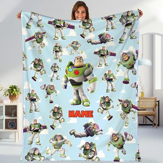 Discover Toy Story Buzz Lightyear Fleece Blanket for Bed Couch Sofa, Toy Story Land and Magic Kingdom Design