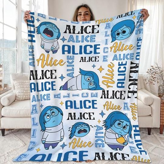 Discover Personalized Watercolor Inside Out Blanket with Disgust Sadness and Anger Design