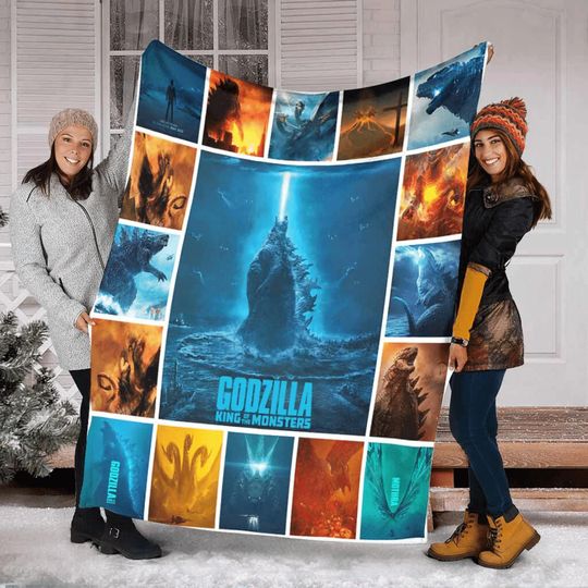 god zilla King Of The Monsters Quilt Blanket, god zilla King Quilt Blanket, Bedding Blanket, Bedding Decor, Home Decor Gift.