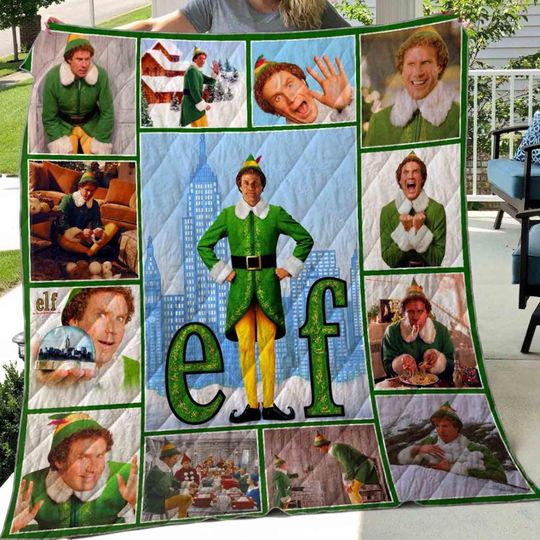 Discover Funny Elf Sherpa Christmas Quilt Blanket, Elf Sherpa Cozy Quilt Blanket, Bedding blanket, Bedding Decor, Home Decor Gift.