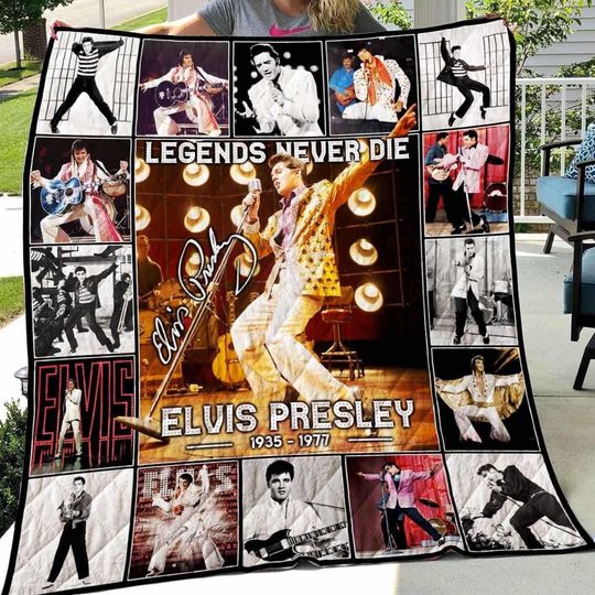 Discover Vintage Elvis Presley Best Quilt Blanket, Lover Elvis Presley Cozy Quilt Blanket, Bedding Blanket, Bedding Decor, Home Decor Gift.