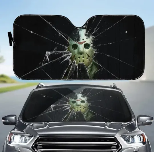 Discover Jason Voorhees HorrorCar Sunshade, Horror Movie Windshield Cover Happy Halloween