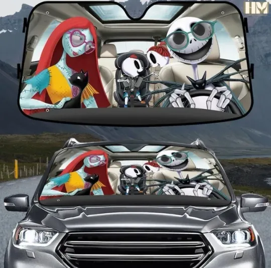 Discover Jack Skellington Movie Cartoon Car Sunshade
