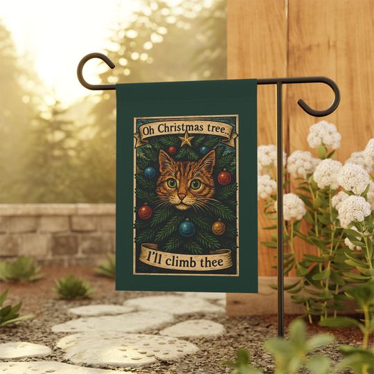 Discover Christmas Cat Garden Flag: Festive Holiday Decor, Pet Lover Gift
