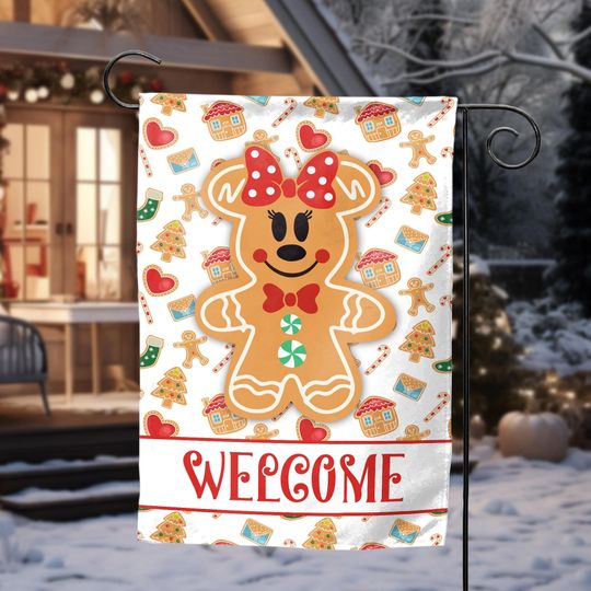 Discover Minnie Mouse Gingerbread Garden Flag, Merry Christmas, Disney Home Decor, Disney Yard Flag, Minnie Mouse, Disney Lover Gift