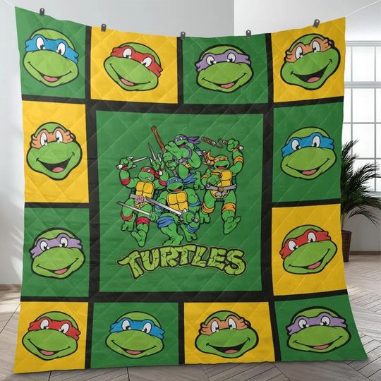 Discover Teenage Mutant Ninja Turtles Quilt Blanket, Ninja Turtles Cozy Quilt Blanket, Ninja Turtles Blanket, Bedding Decor, Home Decor Gift.