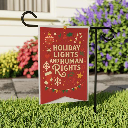 Discover Holiday Lights and Human Rights Liberal Christmas Flag, Anti Trump Christmas Garden Flag, Rejoice in the Birth Woke Jesus Yard Sign, FDT
