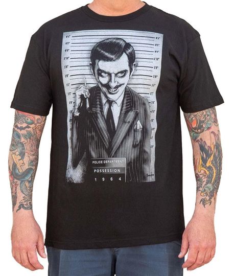 Discover GOMEZ Men's Graphic T-Shirt | Mugshot & Classic TV Show Design | Halloween Graphic Tee by Marcus Jones