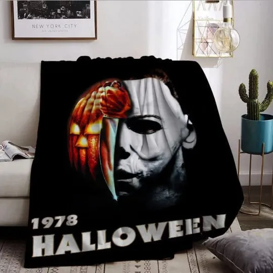 Halloween Michael Myers Scary Halloween Horror Throw Fleece Blanket