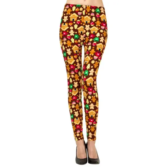 Women's Christmas Print Fleece Leggings Plus Size Thermal Holiday Leggings