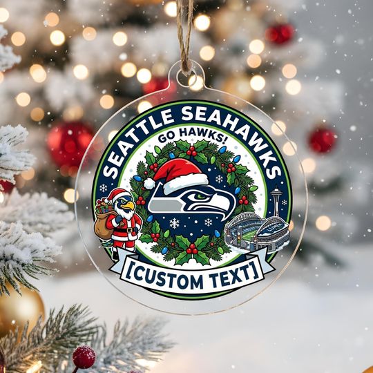 Seattle Seahawks Ornament, football Bauble,Personalized Football Fan Gift,Acrylic Decor