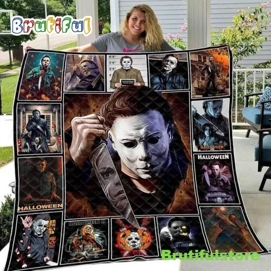 The Curse Of Michael Myers Scary Halloween Horror Throw Fleece Blanket