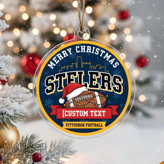 Discover Pittsburgh Steeler Ornament,football Bauble,Personalized Football Fan Gift,Acrylic Decor