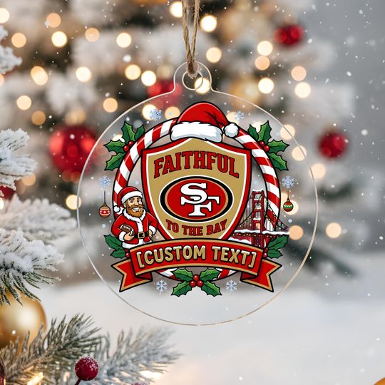 San Francisco 49ers Ornament, football Bauble,Personalized Football Fan Gift,Acrylic Decor