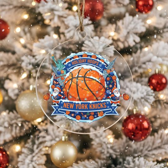 Discover New York Knicks Christmas Ornament Custom, Bauble,Personalized Basketball Fan Gift,Acrylic Decor
