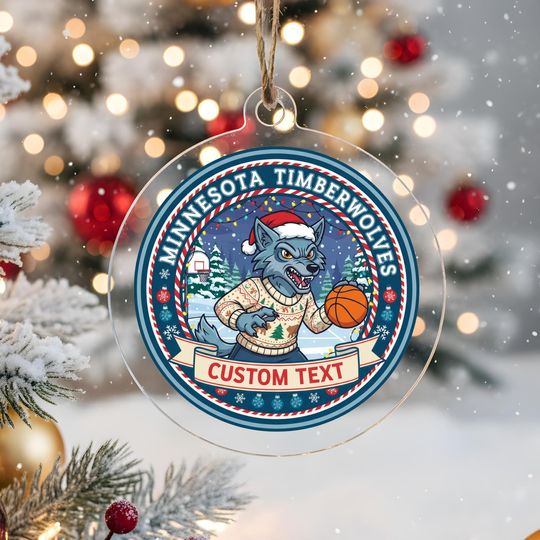 Discover Minnesota Timberwolves Ornament, Bauble,Personalized Basketball Fan Gift,Acrylic Decor