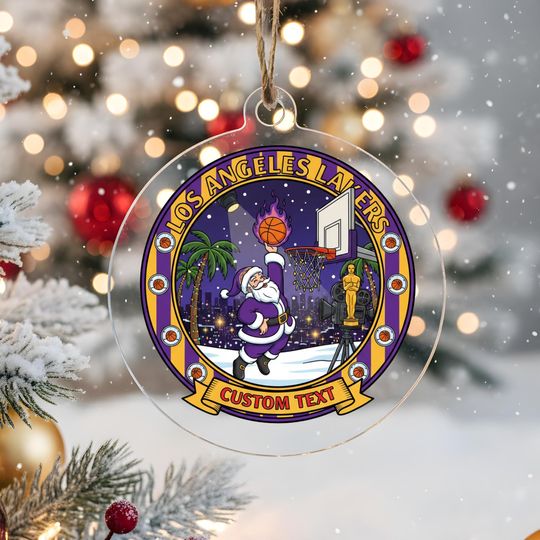 Los Angeles Lakers Ornament, Bauble,Personalized Basketball Fan Gift,Acrylic Decor