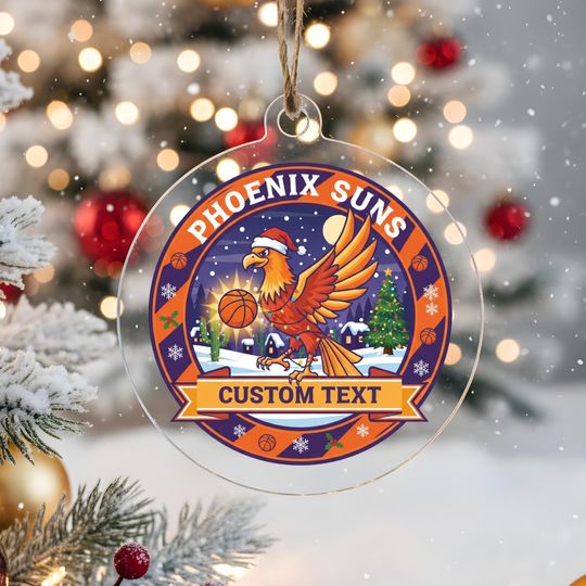 Phoenix Suns Ornament, Bauble,Personalized Basketball Fan Gift,Acrylic Decor