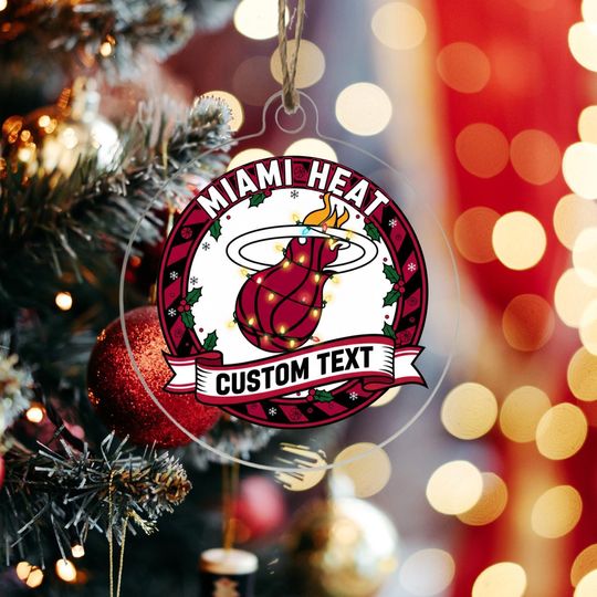 Discover Miami Heat Ornament, Bauble,Personalized Basketball Fan Gift,Acrylic Decor