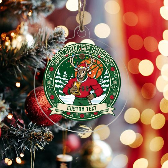 Milwaukee Bucks  Ornament, Bauble,Personalized Basketball Fan Gift,Acrylic Decor