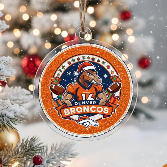 Denver Broncos Ornament,football Bauble, Personalized Football Fan Gift, Acrylic Decor