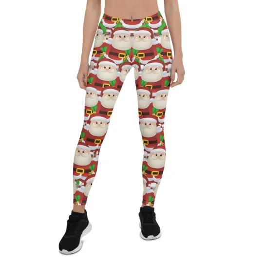 Discover Santa Claus Leggings Christmas Leggings Xmas Leggings Holiday Leggings Merry