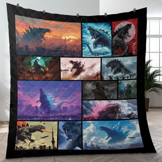 Discover god zilla Quilt Blanket, god zilla Cozy Quilt Blanket, god zilla Blanket, Bedding Decor, Home Decor Gift, Christmas Blanket.