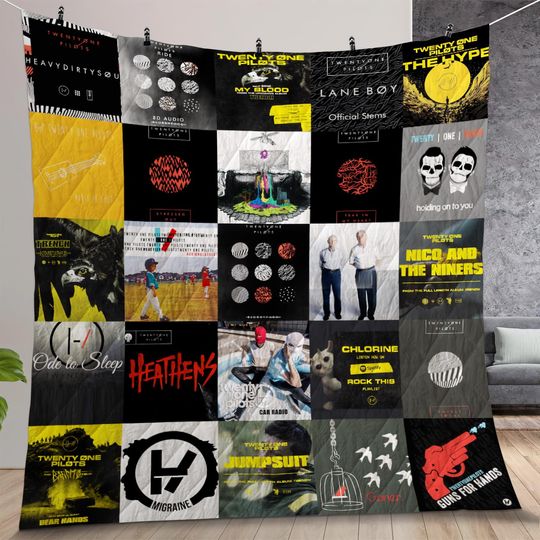 Discover Vintage Pilotss band Albums Quilt Blanket, Pilotss band Cozy Quilt Blanket, Bedding Blanket, Bedding Decor, Home Decor Gift.