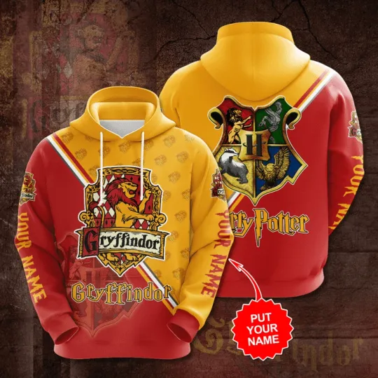 Personalized Harry Potter Gryffindor House Hogwarts 3D Hoodie