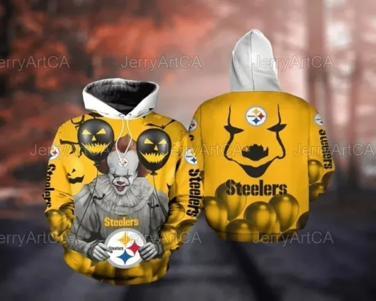 Pittsburgh Pennywise Steeler IT Clown All Over Print 3D Hoodie
