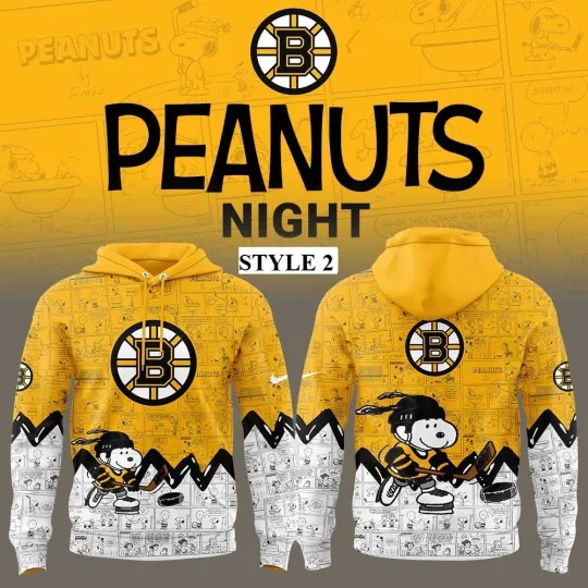 Snoop Boston Bruins Peanuts Ice Hockey All Over Printed 3D Hoodie