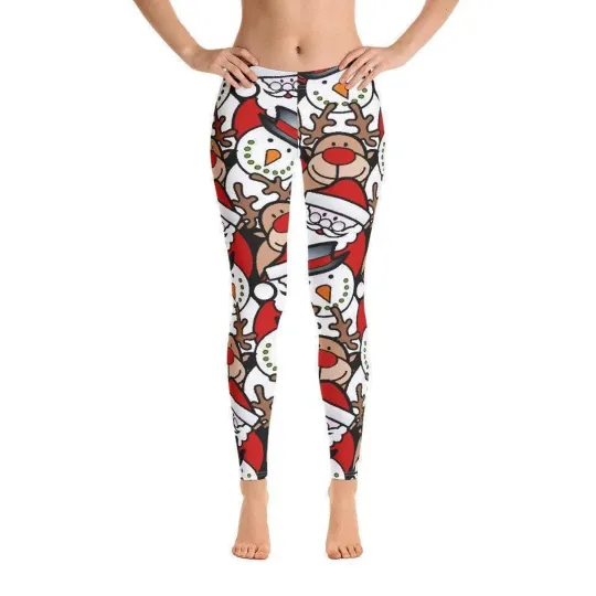 Discover Christmas Leggings, Capri Shorts, Joggers, Holiday, , Santa, Merry, Snowman