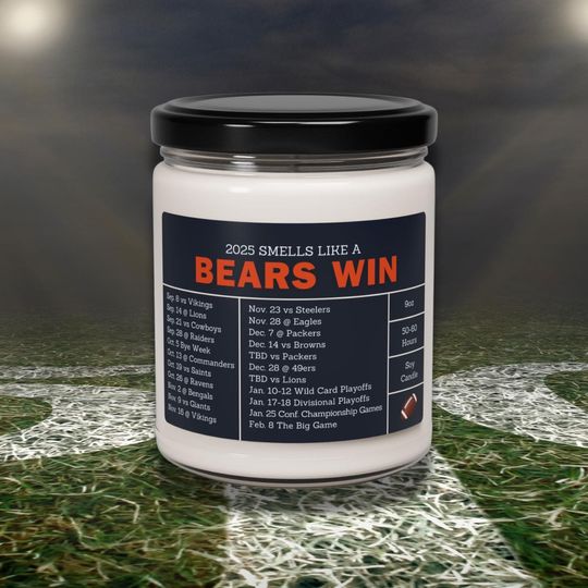 Chicago Bears 2025 Schedule Candle: football Gameday Gift
