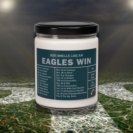 Discover Philadelphia Eagles 2025 Schedule Candle: Football Fan Gift