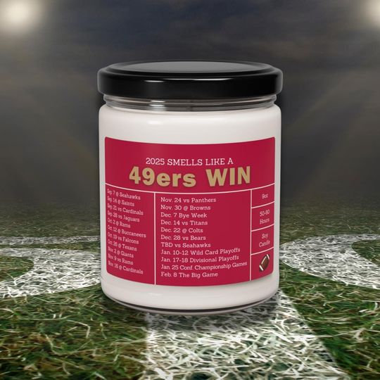 San Francisco 49ers 2025 Schedule Candle: Football Gameday Gift