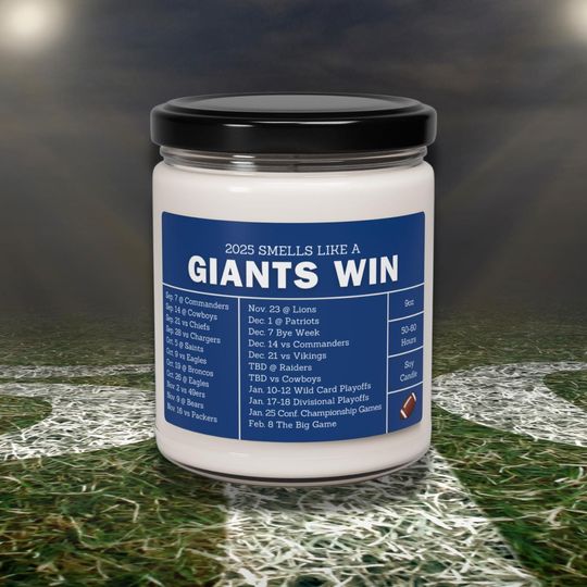 Discover New York Giants 2025 Schedule Candle: Football Fan Gift