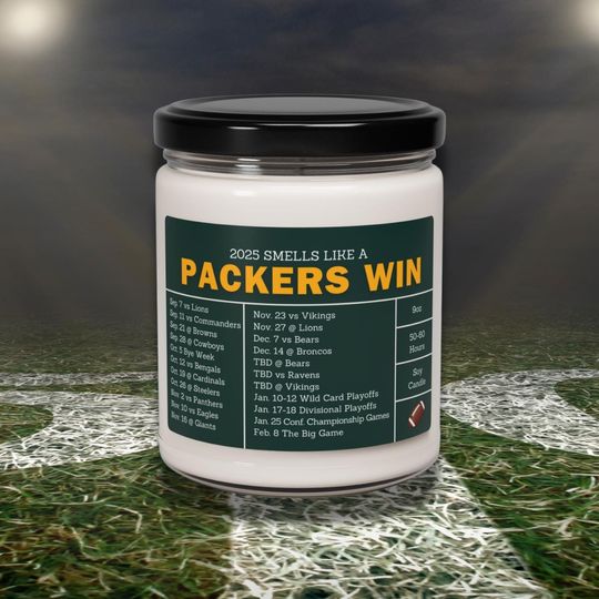 Discover Green Bay Packers 2025 Schedule Candle: Football Fan Gift