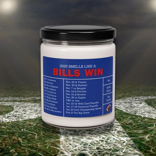 Buffalo Bills 2025 Schedule Candle: Football Fan Gift