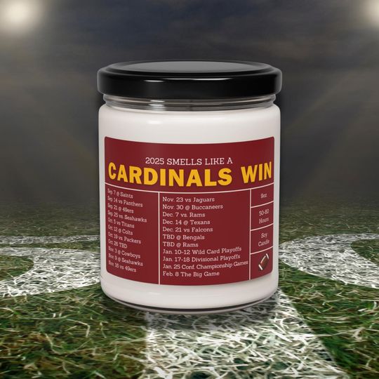 Discover Arizonna Cardinals 2025 Schedule Candle: Football Fan Gift