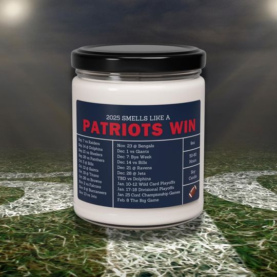 Discover New England Patriots 2025 Schedule Candle: Football Fan Gift