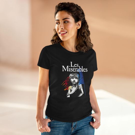 Discover Les Miserables Broadway Musical Women's T-Shirt Black/Navy